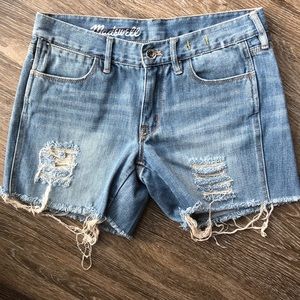 NWOT Madewell Distressed Denim Cutoff Shorts